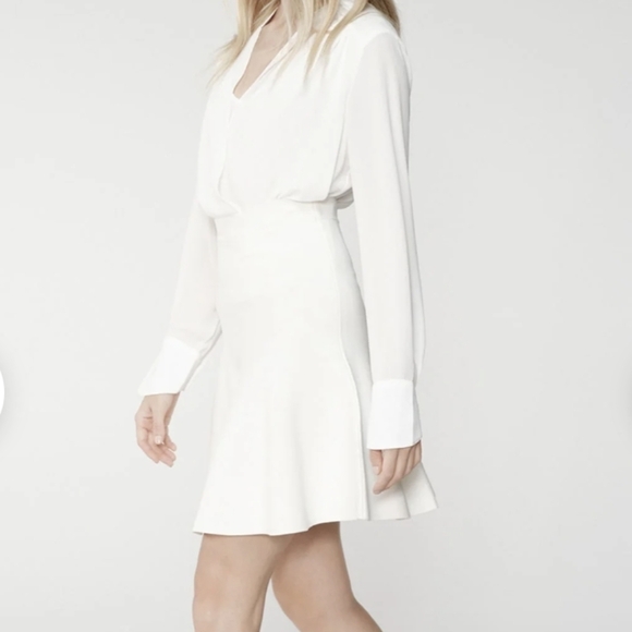 Bcbgmaxazria "Ingrid" A-Line FIt & Flare Skirt Gardenia color (cream) size Small - Picture 4 of 15